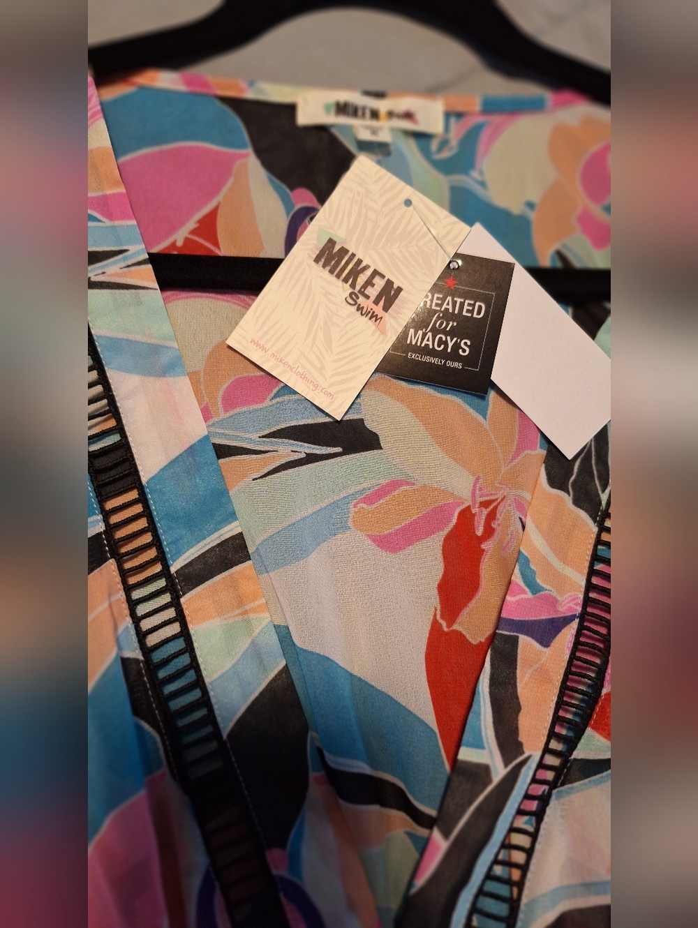 Miken Floral Kimono Swim Cover-Up Dress | Vibrant Print - Picture 2 of 6